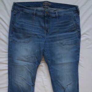 Jeans, Torrid, 20, Women's, Excellent, Cropped, Wide Pockets, Blue, Frayed Cuff
